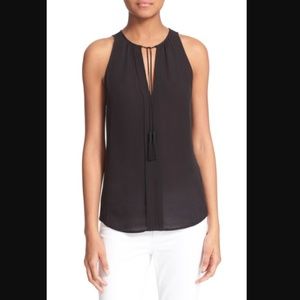 Joie Airlan Black Silk Tassel Tank Top‎ Blouse